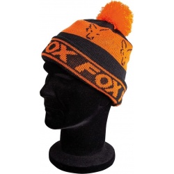 Czapka Black/Orange - Lined Bobble Hat - Fox CPR991