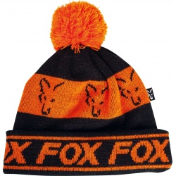Czapka Black/Orange - Lined Bobble Hat - Fox CPR991